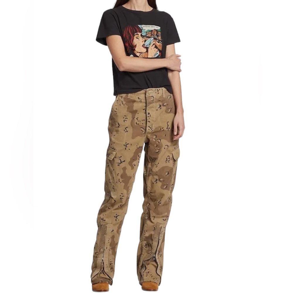 Re/Done Desert Army Camo Print Upcycle Cargo Pant NWT size Small